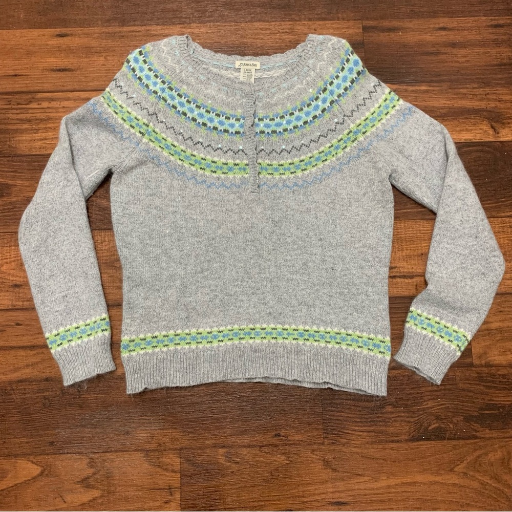 Vintage St. Johns Bay Angora Rabbit Hair Pullover Sweater Gray Women’s Size L